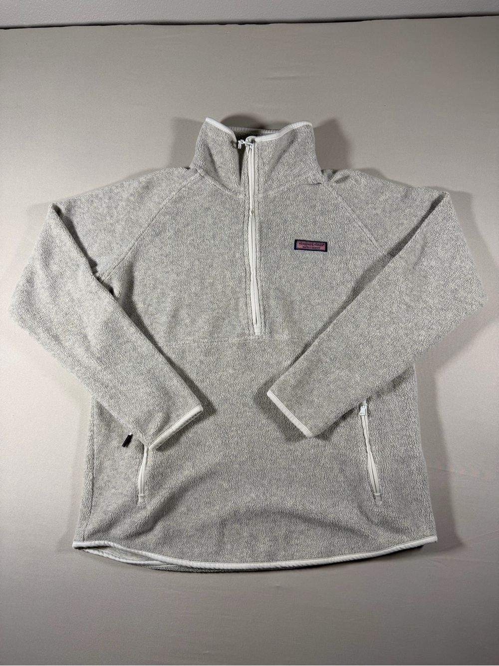 Vineyard Vines Women's Light Gray Half-Zip Turtleneck Pullover